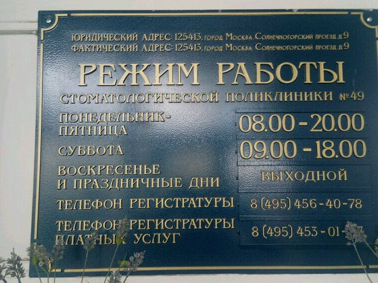 Стоматологическая поликлиника № 49